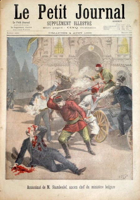 journal Le petit journal illustré Assassinat de M. Stamboulof, ancien chef du ministère bulgare.