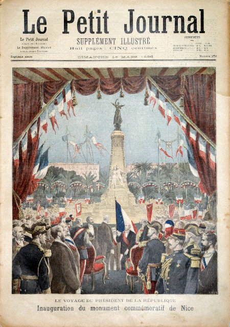 journal Le petit journal illustré Le voyage du Président de la République. Inauguration du monument commémoratif de Nice.