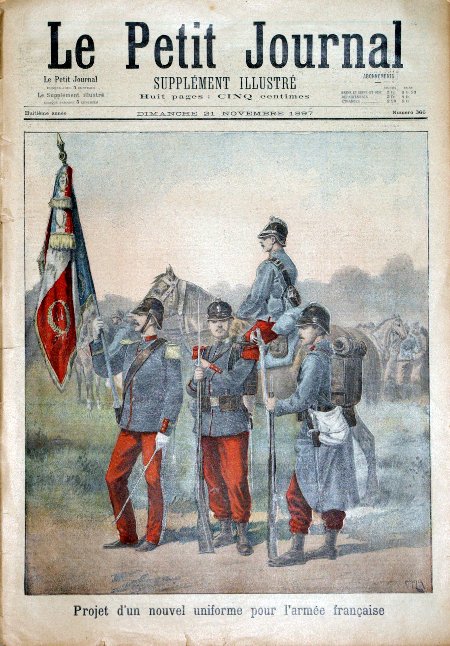 journal Le petit journal illustré Projet d'un nouvel uniforme pour l'armée française.