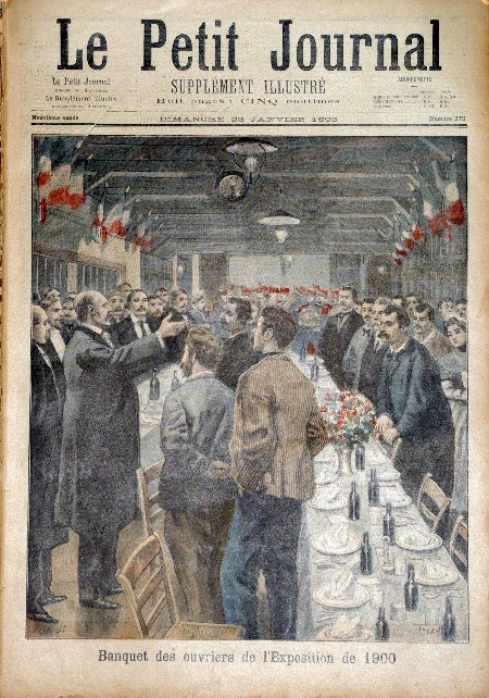 journal Le petit journal illustré Banquet des ouvriers de l'Exposition de 1900.