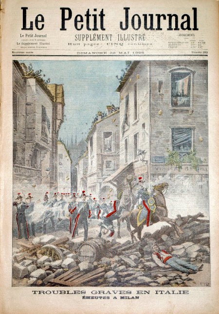 journal Le petit journal illustré Troubles graves en Italie. Emeutes à Milan.