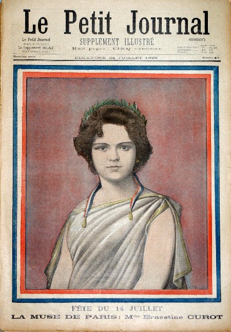 journal Le petit journal illustré Fête du 14 Juillet. La Muse de Paris : Mlle Ernestine Curot.