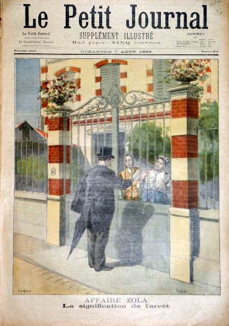 journal Le petit journal illustré Affaire Zola. La signification de l'arrêt.