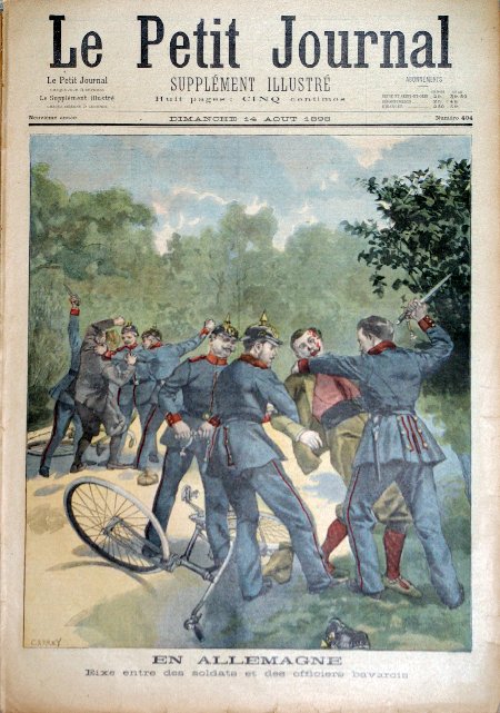 journal Le petit journal illustré En Allemagne. Rixe entre des soldats et des officiers bavarois.