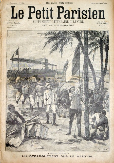 journal Le petit Parisien illustré La mission marchand. Un débarquement sur le Haut-Nil.