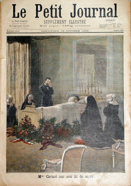 journal Le petit journal illustré Mme Carnot sur son lit de mort.