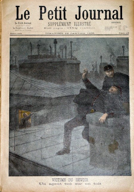 journal Le petit journal illustré Victime du devoir. Un agent tué sur un toit.