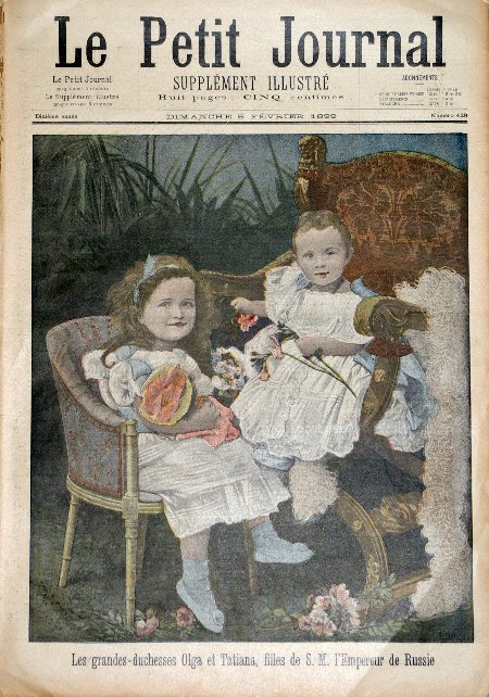journal Le petit journal illustré Les Grandes-Duchesses Olga et Tatiana, filles de l'Empereur de Russie.