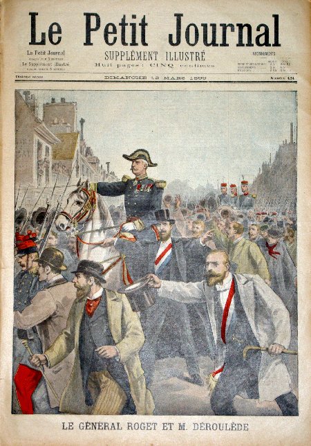 journal Le petit journal illustré Le Général Roget et M. Déroulède lors de l'incident survenu lors des obsèques du Président Félix Faure.