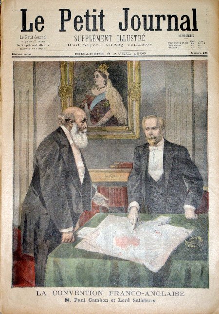 journal Le petit journal illustré La convention Franco-Anglaise. M. Paul Cambon et Lord Salisbury.