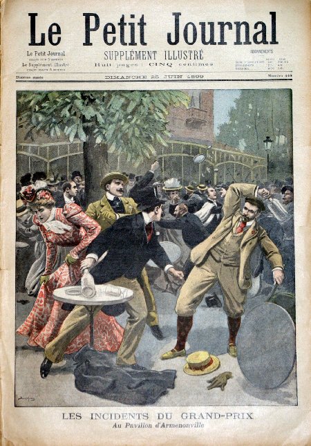 journal Le petit journal illustré Les incidents du Grand-Prix. Au Pavillon d'Armenonville.