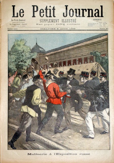 journal Le petit journal illustré Mutinerie à l'Exposition Russe.