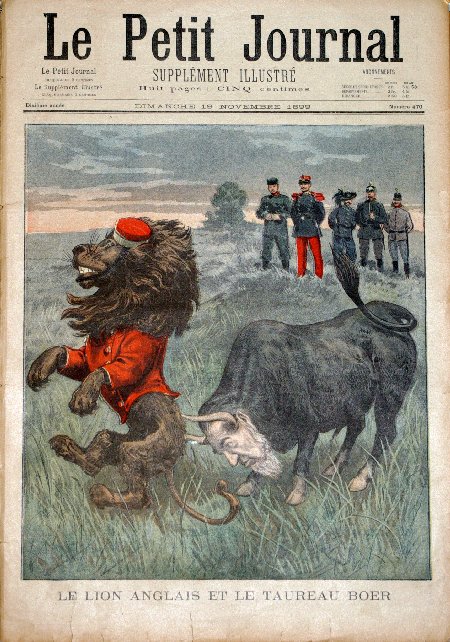 journal Le petit journal illustré Le lion anglais et le taureau Boer.