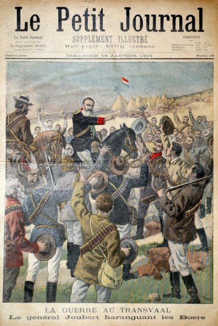 journal Le petit journal illustré La guerre au Transvaal. Le général Joubert haranguant les Boers