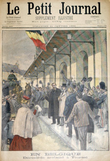 journal Le petit journal illustré En Belgique. Déroulède acclamé à Tournai.