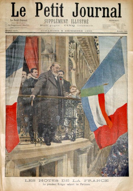 journal Le petit journal illustré Les hôtes de la France. Le Président Krüger saluant les Parisiens.