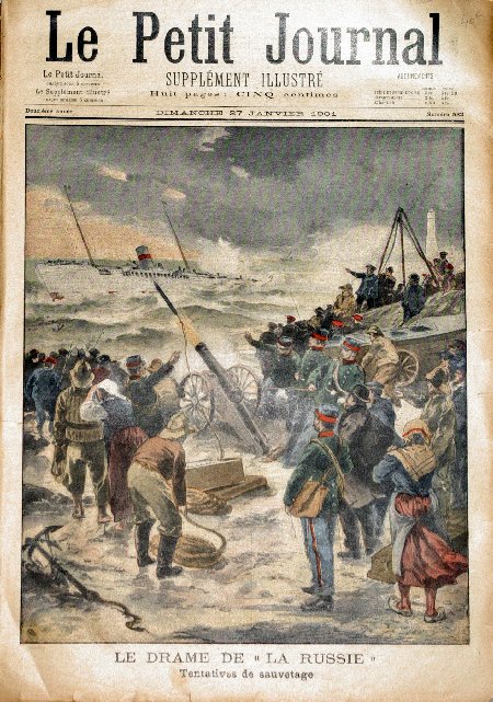 journal Le petit journal illustré Le drame de 'La Russie'. Tentatives de sauvetage.