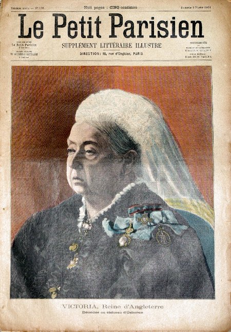 journal Le petit Parisien illustré Victoria, Reine d'Angleterre. Décédée au château d'Osborne.