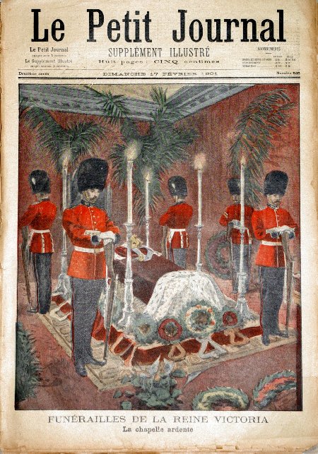 journal Le petit journal illustré Funérailles de la Reine Victoria. La chapelle ardente.