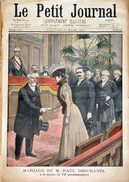journal Le petit journal illustré Mariage de M. Paul Deschanel à la mairie du VIème arrondissement.