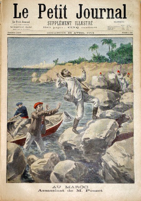 journal Le petit journal illustré Au Maroc. Assassinat de M. Pouzet.