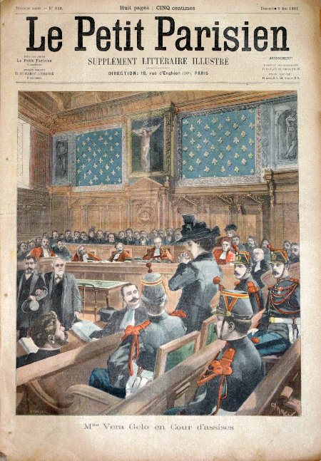 journal Le petit Parisien illustré Mlle Vera Gelo en Cour d'Assises.
