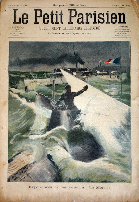 journal Le petit Parisien illustré Expériences du sous-marin Le Morse.