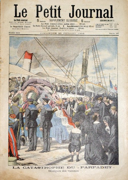 journal Le petit journal illustré La catastrophe du paquebot 'Farfadet'. Obsèques des victimes.