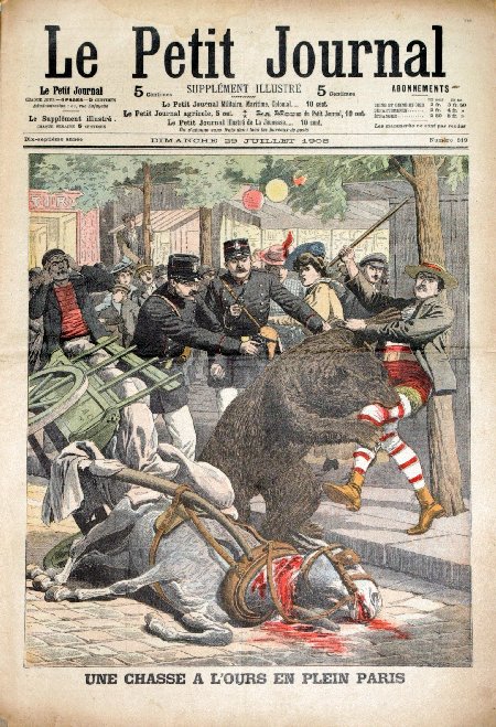 journal Le petit journal illustré Un chasse à l'ours en plein Paris.