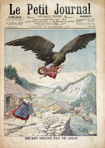journal Le petit journal illustré Enfant enlevé par un aigle.