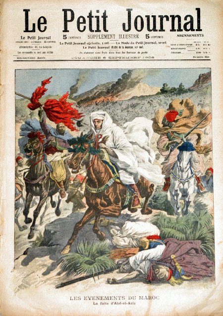 journal Le petit journal illustré Les Evenements du Maroc, la fuite d'Abd-el-Aziz.