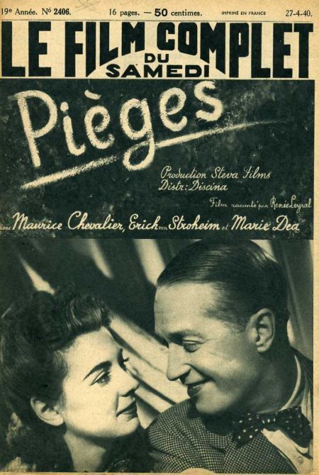 journal Film complet Pièges avec Maurice Chevalier , Eric von Stroheim, Pierre Renoir, Marie Dea
