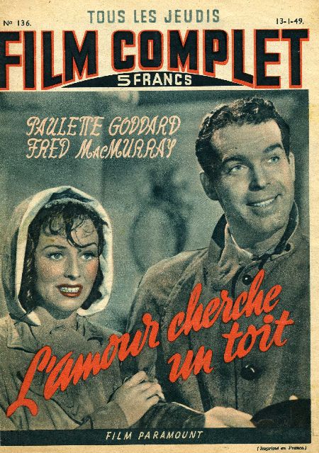 journal Film complet L'amour cherche un toit avec Paulette Goddard et Fred Mac Murray