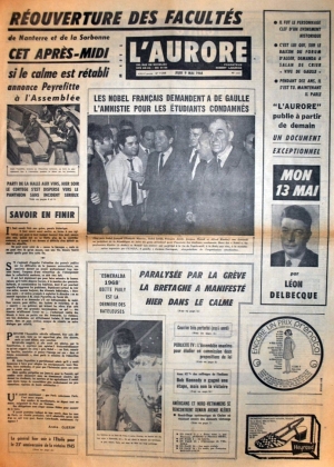 L'Aurore du 9 mai 1968