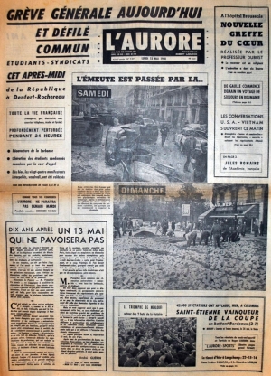 L'Aurore du 13 mai 1968