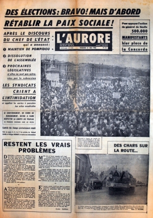 L'Aurore du 31 mai 1968