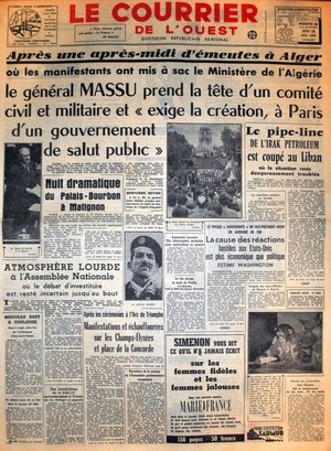 Le Courrier de l'Ouest du 15 mai 1958