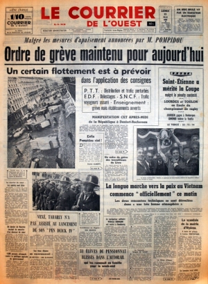 Le Courrier de l'Ouest du 13 mai 1968