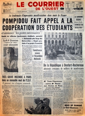 Le Courrier de l'Ouest du 15 mai 1968