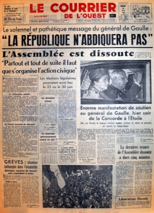 Le courrier de l'Ouest du 31 mai 1968