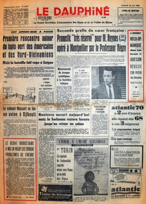 Le Dauphiné du 10 mai 1968