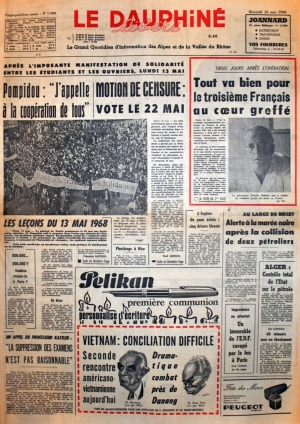 Le Dauphiné du 15 mai 1968