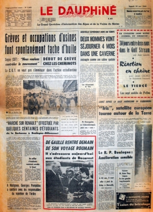 Le Dauphiné du 18 mai 1968