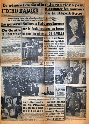 L'écho d'Alger du 16 mai 1958