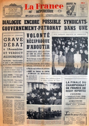 La France - La nouvelle république du 22 mai 1968