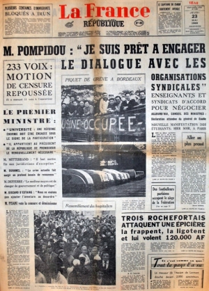 La France - La nouvelle république du 23 mai 1968