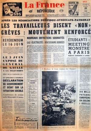 La France - La nouvelle république du 28 mai 1968