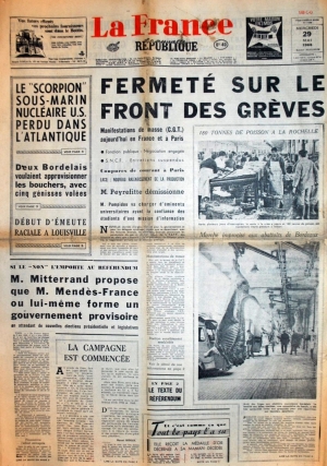 La France - La nouvelle république du 29 mai 1968