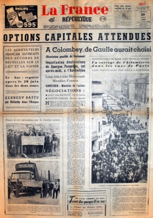 La France - La nouvelle république du 30 mai 1968