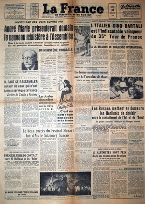 La France de Marseille et du sud-est du 26 juillet 1948